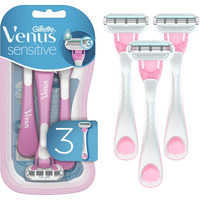 Gillette Venus Sensitive Women's Disposable Razors - Single Package of 3 Razors ( Packaging may vary )