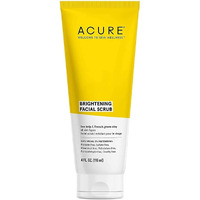 Acure Brightening Facial Scrub - 4 Fl Oz - All Skin Types, Sea Kelp & French Green Clay - Softens, Detoxifies and Cleanses