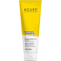 Acure Brightening Cleansing Gel - Vegan Cleanser for Radiant Skin - Pomegranate, Blackberry & Acai Infused - Antioxidant-Rich Gentle Formula for All Skin Types - 4 Fl Oz