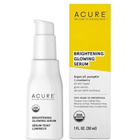Acure Brightening Glowing Serum - Revitalize & Hydrate Face & Neck - Argan Oil, Pumpkin & Cranberry - Antioxidant Protection for All Skin Types- All Natural Hydrating Formula - 100% Vegan, 1 Fl Oz