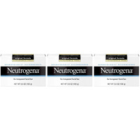 Neutrogena Original Amber Bar Fragrance-Free Facial Cleansing Bar with Glycerin, Pure & Transparent Gentle Face Wash Bar Soap, Free of Harsh Detergents, & Dyes, Hypoallergenic, 3.5 Oz (Pack of 3)