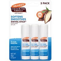 Palmer's Cocoa Butter Formula Moisturizing Swivel Stick with Vitamin E, Lip Balm Easter Basket Stuffer, Face & Body Moisturizer Stick Ideal for Treating Dry Skin Patches (Pack of 3)