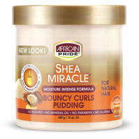 African Pride Shea Miracle Bouncy Curls Pudding - Contains Shea & African Mango Butter to Define Curls & Coils & Tame Hair Frizz, 15 Oz