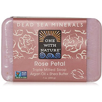 One With Nature Dead Sea Mineral Rose Petal Soap 7 oz