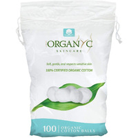 Organyc 100% Organic Cotton Balls for Sensitive Skin, 100 Count