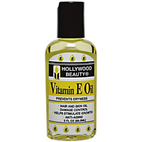 Hollywood Beauty Vitamin E Hair & Skin Oil, 2oz Bottle, Prevents Dryness for Hair and Skin, Stimulates Healthy Hair Growth, Repairs Damaged Skin, Anti-Aging