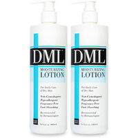 DML Moisturizing Lotion- Hydrating Hand and Body Moisturizer / Hypoallergenic Body Lotion for Dry and Cracked Skin / Gentle, Unscented Moisturizing Lotion Great for Men and Women / 16 oz (Pack of 2)