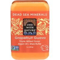 One With Nature Grapefruit Guava Dead Sea Mineral Soap, 7 Ounce Bar