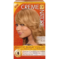 Creme of Nature Exotic Shine Hair Color With Argan Oil from Morocco, 9.23 Light Golden Brown, 1 Application