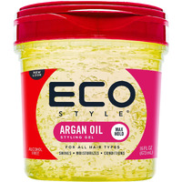 Eco Style Ecoco Gel - Argan Oil - 100% Pure Olive Oil - Promotes Healthy Hair - Nourishes And Repairs Hair - Long-Lasting Shine - 10/10 Maximum Hold - Tames Frizzy Hair - For All Hair Types - 16 Oz