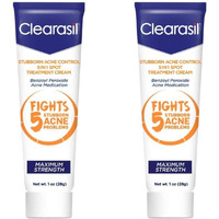 Clearasil Stubborn Acne Control 5 in 1 Spot Treatment Cream, 1 oz (Pack of 2)