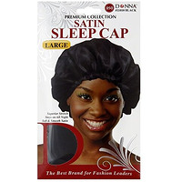 DONNA 11010 BLACK SATIN SLEEP CAP LARGE- 1 Count (Pack of 1)