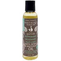 Soothing Touch Peppermint Rosemary Organic Bath, Body & Massage Oil, 4 Fl Oz