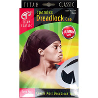 Titan Spandex Dreadlock Cap Jumbo Size Black, 1 Ea, 1count