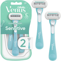 Gillette Venus Extra Smooth Sensitive Disposable Razors for Women with Sensitive Skin, 2 Count