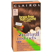 Clairol Natural Instincts, 6C, Brass Free Light Brown, 2 pk