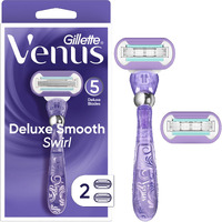 Gillette Venus Deluxe Smooth Swirl Women's Razor Handle + 2 Blade Refills