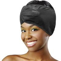 Donna Collection Premium Satin Wrap Cap, Black