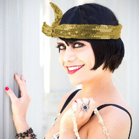 Calypso Studios Glitz Bendi Sequin Wire Headband, Gold(D0102H768ZG.)