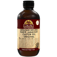 OKAY | Extra Dark 100% Natural Black Jamaican Castor Oil | For All Hair Textures & Skin Types | Grow Strong, Healthy, Smooth and Thick Hair | With Vitamin E - Omega 6 & 9 | 4 oz
