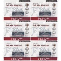 KISS iENVY Individual Cluster Semi-Permanent Lash Glue, Strong Hold & Long-Lasting Waterproof, Easy to Use, Latex Free, Perfect for Sensitive Eyes (Jet Black) (6 Pack)