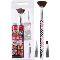 Multi-Brush Nail Art Set by Bourjois for Women - 3 Pc Fan Brush, Shader Brush, Liner Brush