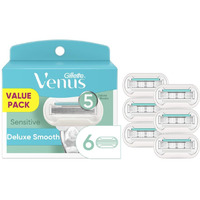 Gillette Venus Extra Smooth Sensitive Womens Razor Blade Refills, 6 Count, Designed for Women with Sensitive Skin, BLUE