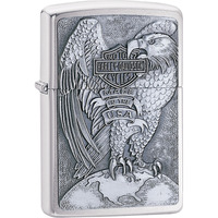 200HD.H231 - Zippo HD Brushed Chrome Lighter, Made In Usa Eagle