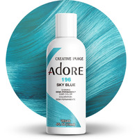 Adore Semi Permanent Hair Color - Vegan and Cruelty-Free Hair Dye - 4 Fl Oz - 196 Sky Blue (Pack of 1)