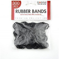 Donna Hair Rubber Bands 250 ct, Black