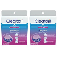 Clearasil Overnight Spot Patches, Advanced Healing Hydrocolloid Acne Pimple Treatment, Blemish Spot Stickers for Face, 18 Count (Pack of 2)