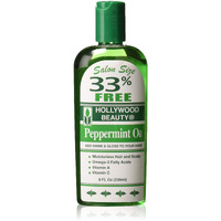 Hollywood Beauty Peppermint Hair Oil, 8oz Bottle, Conditions both hair and skin, Natural Treatment that Dries Itchy Scalps & Moisturizes Hair & Skin, Omega-3 Fatty Acids, Vitamin A & C