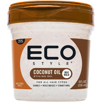 Eco Style Coconut Oil Styling Gel - Adds Luster and Moisturizes Hair - Weightless Styling and Superior Hold - Prevents Breakage and Split Ends - Promotes Scalp Health - Ideal for all Hair - 8 oz
