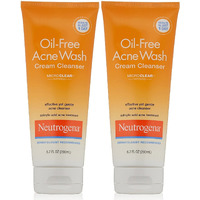 Neutrogena Acne Wash Cream Cleanser 6.7 Ounce (200ml) (Pack of 2)