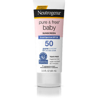 Neutrogena Pure & Baby Mineral Sunscreen Lotion with Broad Spectrum SPF 50 & Zinc Oxide, Water-Resistant, Hypoallergenic & Tear-Free Baby Sunscreen, 3 fl. oz (Pack of 2)