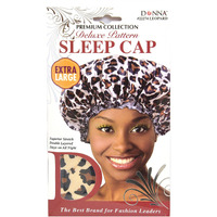 Donna Collection Premium Deluxe Pattern Extra Large Sleep Cap, Leopard Pattern