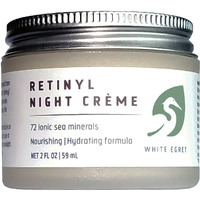 White Egret Retinyl Night Creme with 72 Ionic Sea Minerals for Nourishing, Hydrating, and Replenishing Skin, 2 fl. Oz