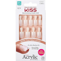 KISS Salon Acrylic Natural 28 Nails Real Short Length KSAN01 (2 PACK)