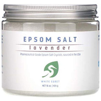 WHITE EGRET Epsom Salt, Lavender, 0.21 Pound