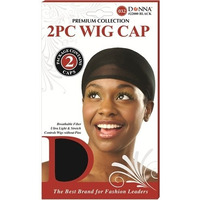 Donna Collection Premium Wig Cap, Black, 2 Count