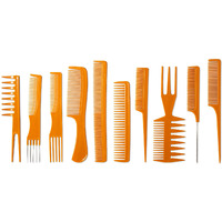 Donna Collection Smooth Finish Styling Combs, Tan, 10 Count