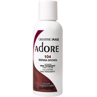 Adore Semi-Permanent Haircolor #104 Sienna Brown 4 Ounce (118ml) (6 Pack)