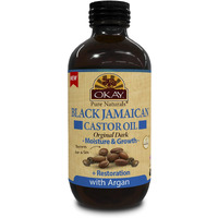 OKAY BLACK JAMAICAN CASTOR OIL ORIGINAL DARK with ARGAN OIL 4oz / 118ml