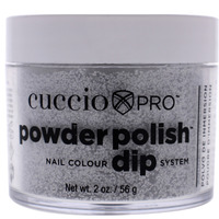 Pro Powder Polish Nail Colour Dip System - Deep Silver Glitter by Cuccio Colour for Women - 1.6 oz Nail Powder