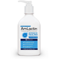 AmLactin Intensive Healing Body Lotion for Dry Skin - 7.9 oz Pump Bottle - 2-in-1 Exfoliator and Moisturizer with Ceramides and 15% Lactic Acid for 24-Hour Relief from Dry Skin