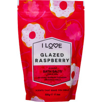 Scented Bath Salts - Glazed Raspberry by I Love Cosmetics for Women - 17.6 oz Bath Salt