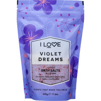 Scented Bath Salts - Violet Dreams by I Love Cosmetics for Women - 17.6 oz Bath Salt