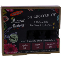 Natural Fusions Shine and Hydration DIY Cocktail Kit by Palmers for Unisex - 3 x 0.33 oz Jojoba Oil, Argan Oil, Avocado Oil