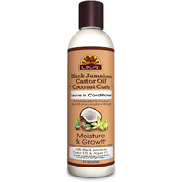 Okay Black Jamaican Castor Oil Coconut Curls Leave In Conditioner Helps Condition,Strengthen,and Regrow Hair Sulfate,Silicone,Paraben Free For All Hair Types and Textures Made in USA 8 oz