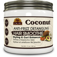 Okay coconut anti frizz detangling hair smoothie 17 ounce, White, 17 Ounce